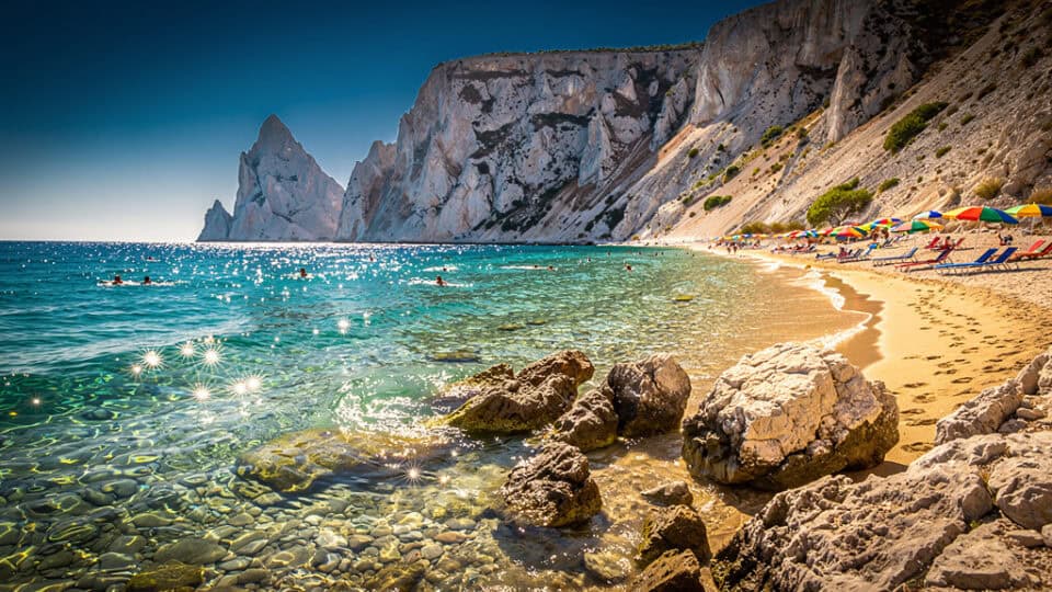 Beautiful adriatic coastline with turquoise waters in summer